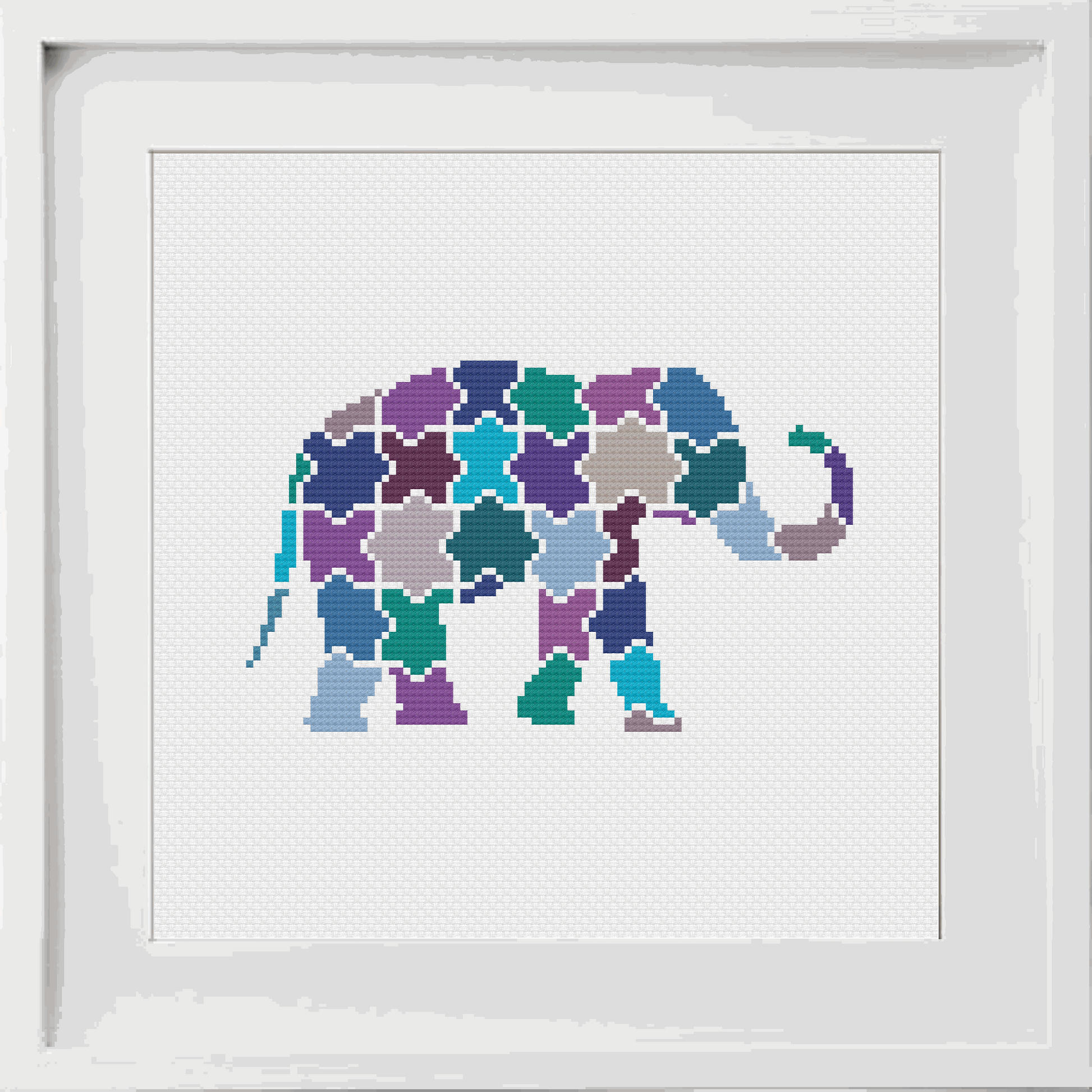 Jigsaw Elephant Cross Stitch Pattern