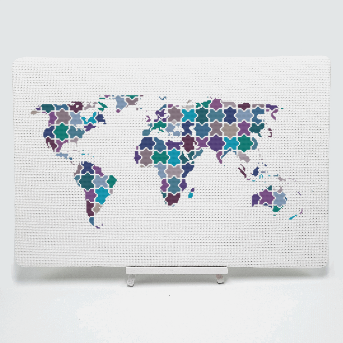 Jigsaw Map Cross Stitch Pattern