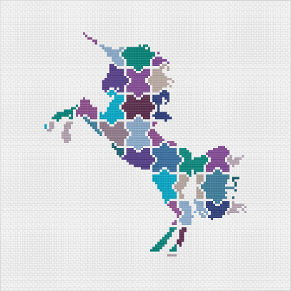 Jigsaw Unicorn Cross Stitch Pattern