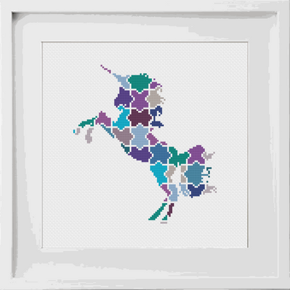 Jigsaw Unicorn Cross Stitch Pattern