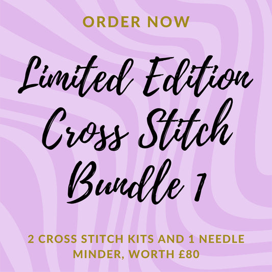 LIMITED EDITION - Cross Stitch Kits x2 and Needle Minder x1 Bundle