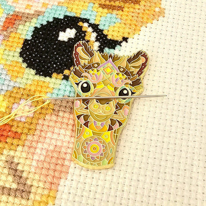 Mandala Alpaca magnetic needle minder available to add to the cross stitch kit