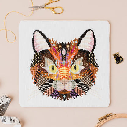 Mandala Black Cat Cross Stitch Pattern