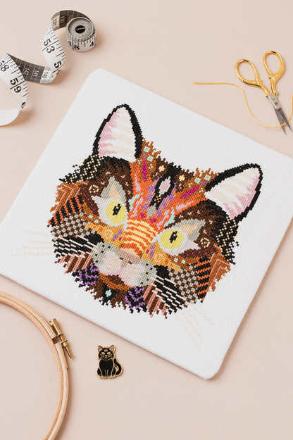 Mandala Black Cat Cross Stitch Pattern