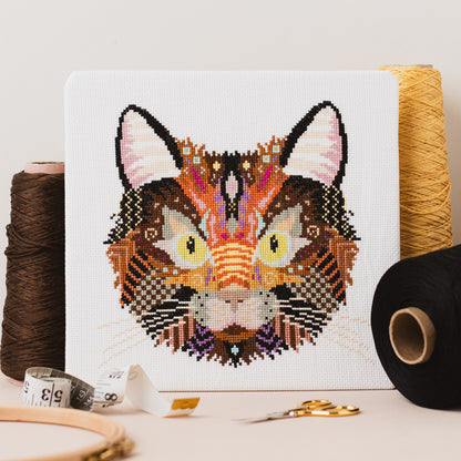 Mandala Black Cat Cross Stitch Pattern