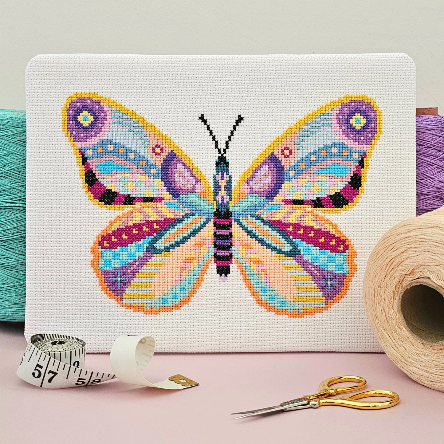 Mandala Butterfly Counted Cross Stitch Kit