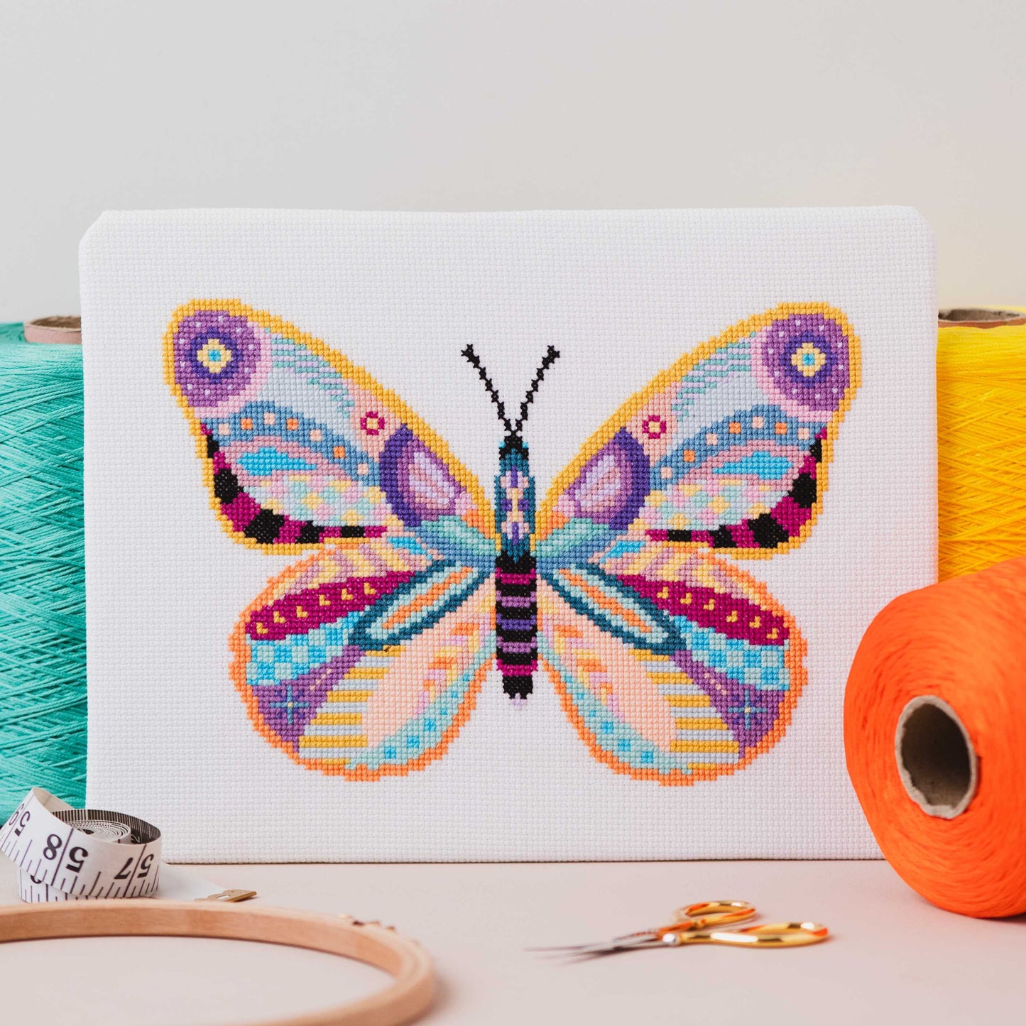 Mandala Butterfly Cross Stitch Pattern