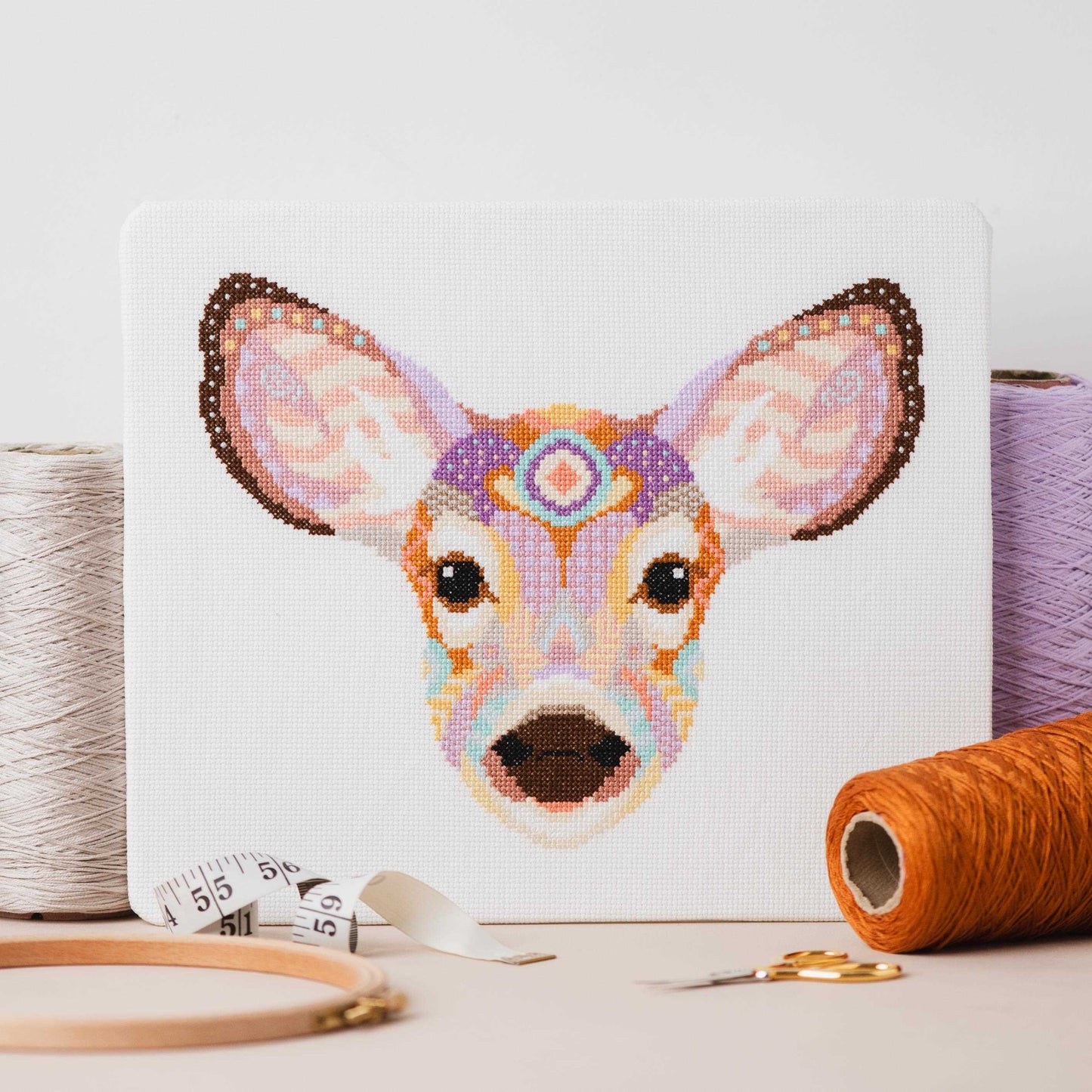 Mandala Deer Cross Stitch Pattern