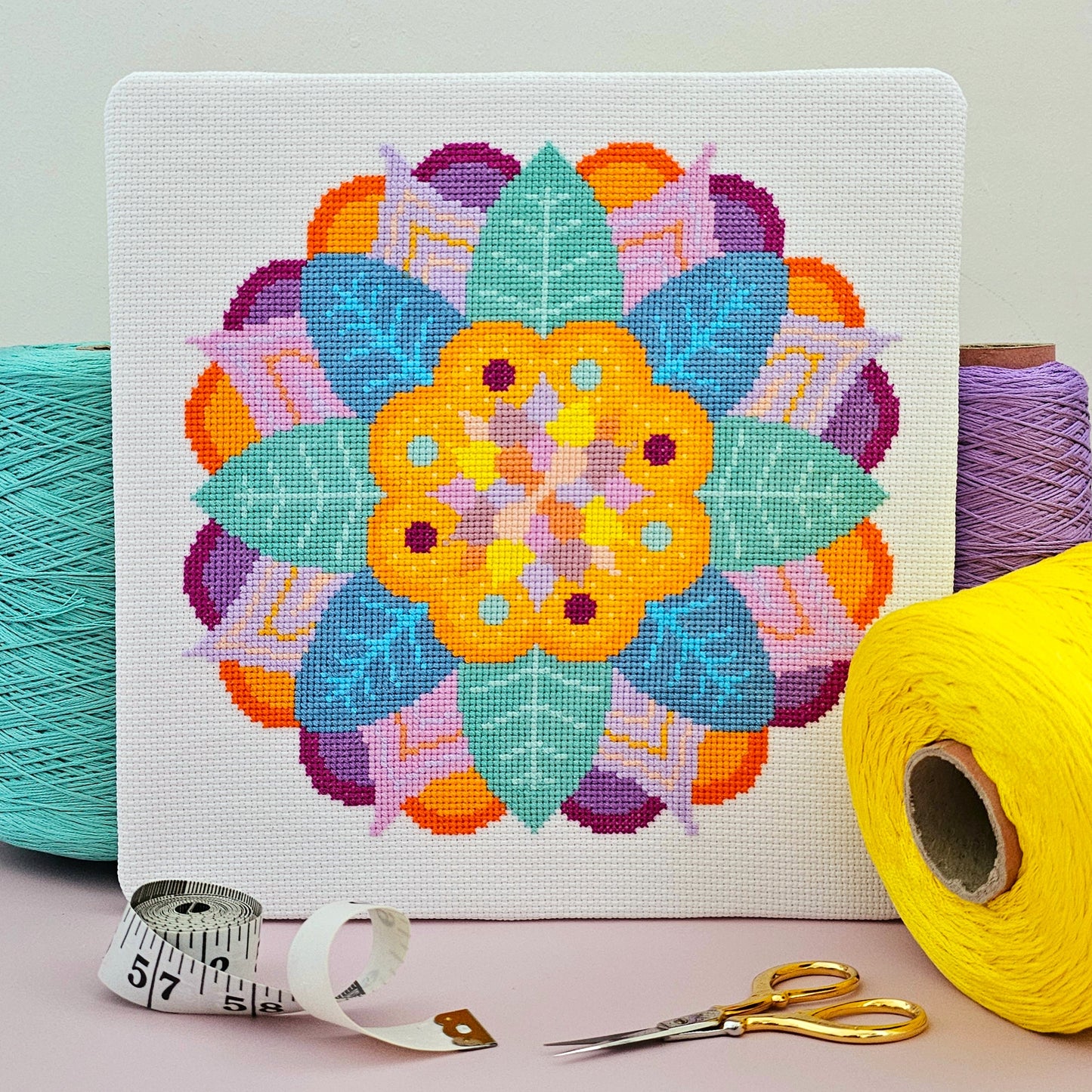 Mandala Flower Cross Stitch Pattern