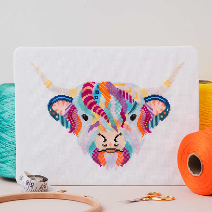 Mandala Highland Cow Cross Stitch Pattern