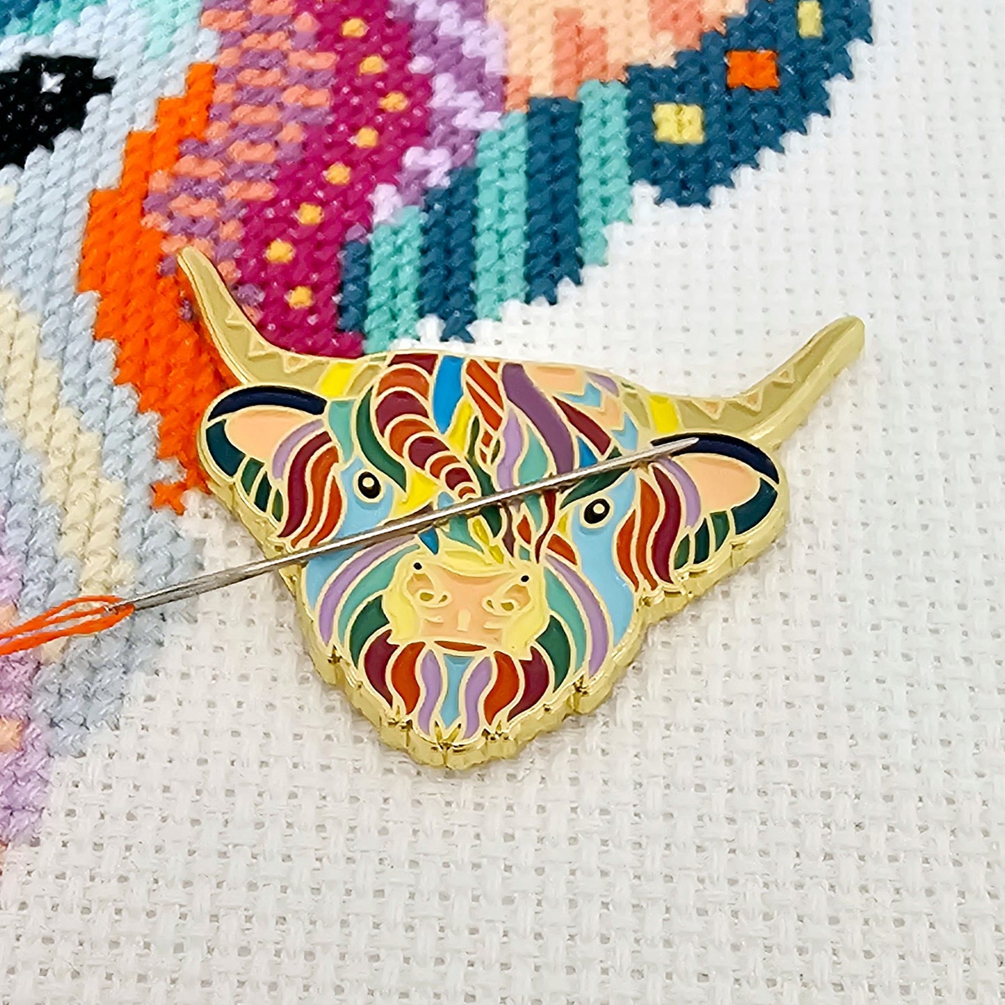 Mandala Highland Cow Counted Cross Stitch Kit