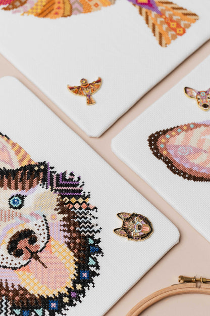 Mandala Husky Cross Stitch Pattern