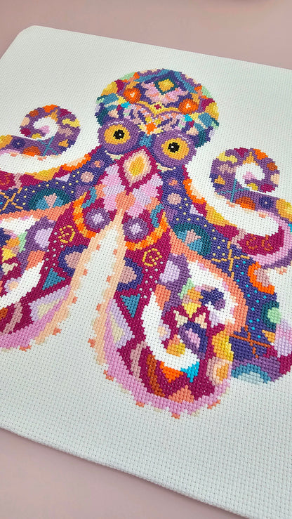 Mandala Octopus Counted Cross Stitch Kit