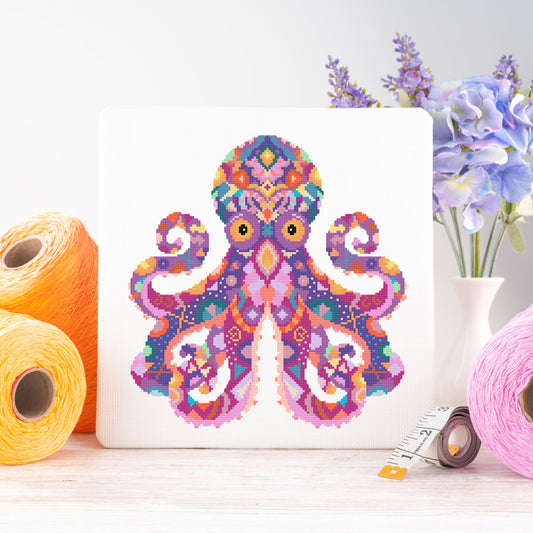Mandala Octopus Counted Cross Stitch Kit
