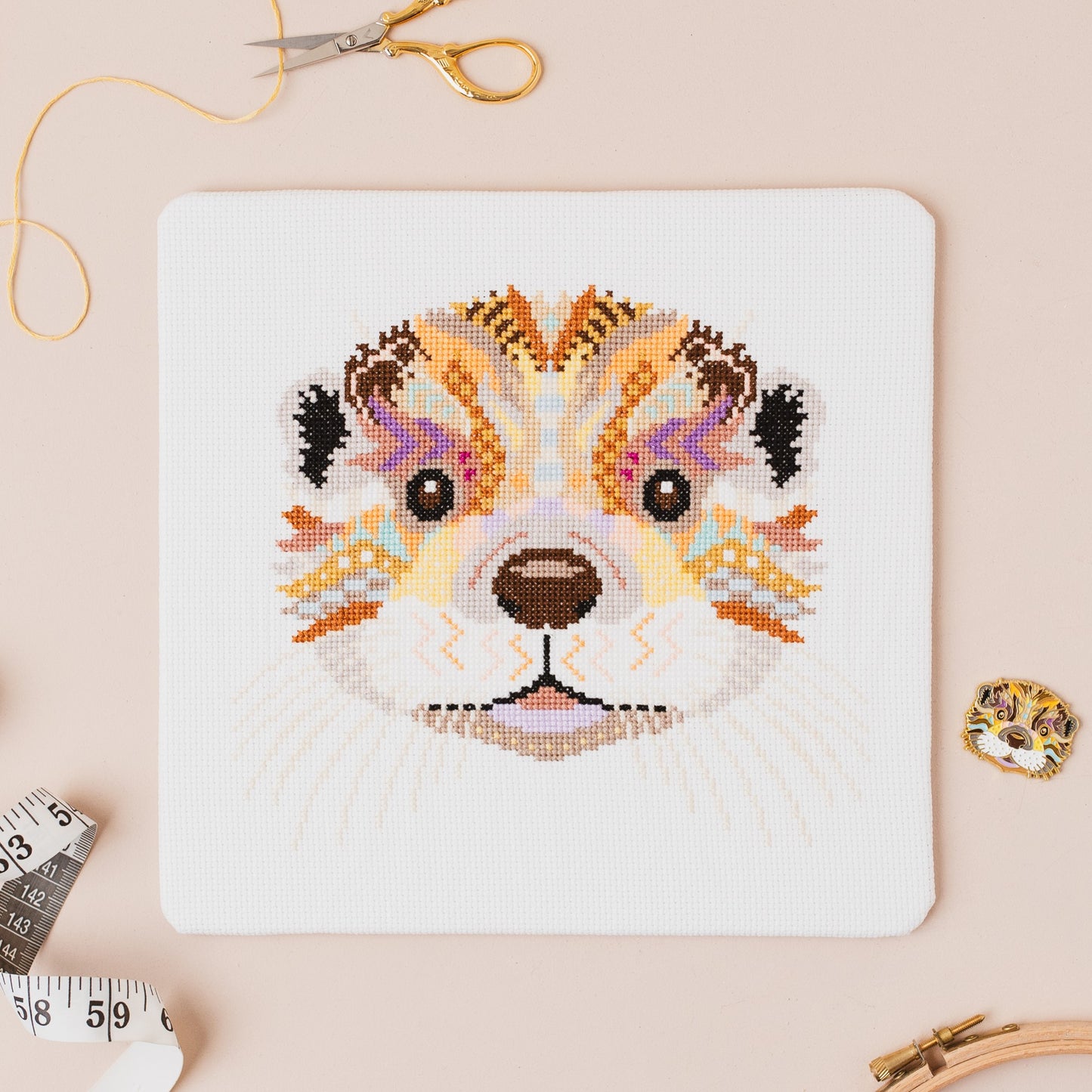 Mandala Otter Counted Cross Stitch Kit