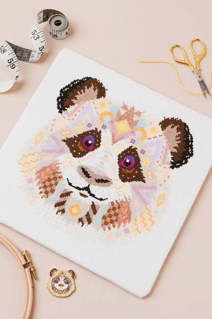 Mandala Panda Cross Stitch Pattern