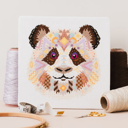 Mandala Panda Cross Stitch Pattern