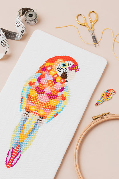 Mandala Parrot Cross Stitch Pattern