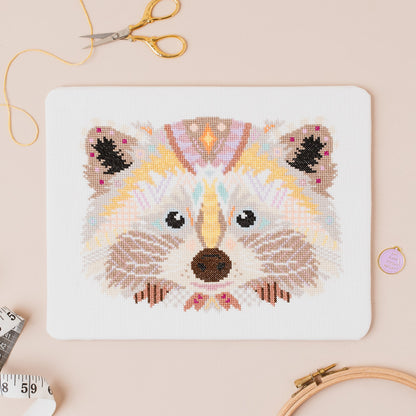 Mandala Raccoon Cross Stitch Pattern