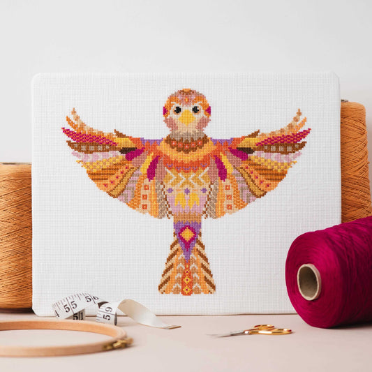 Mandala Sparrow Counted Cross Stitch Kit