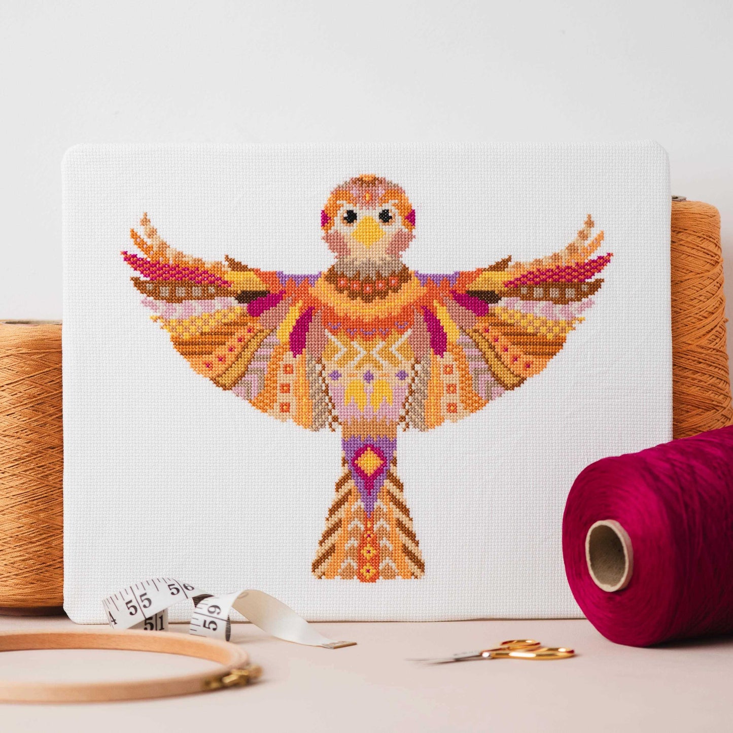 Mandala Sparrow Cross Stitch Pattern