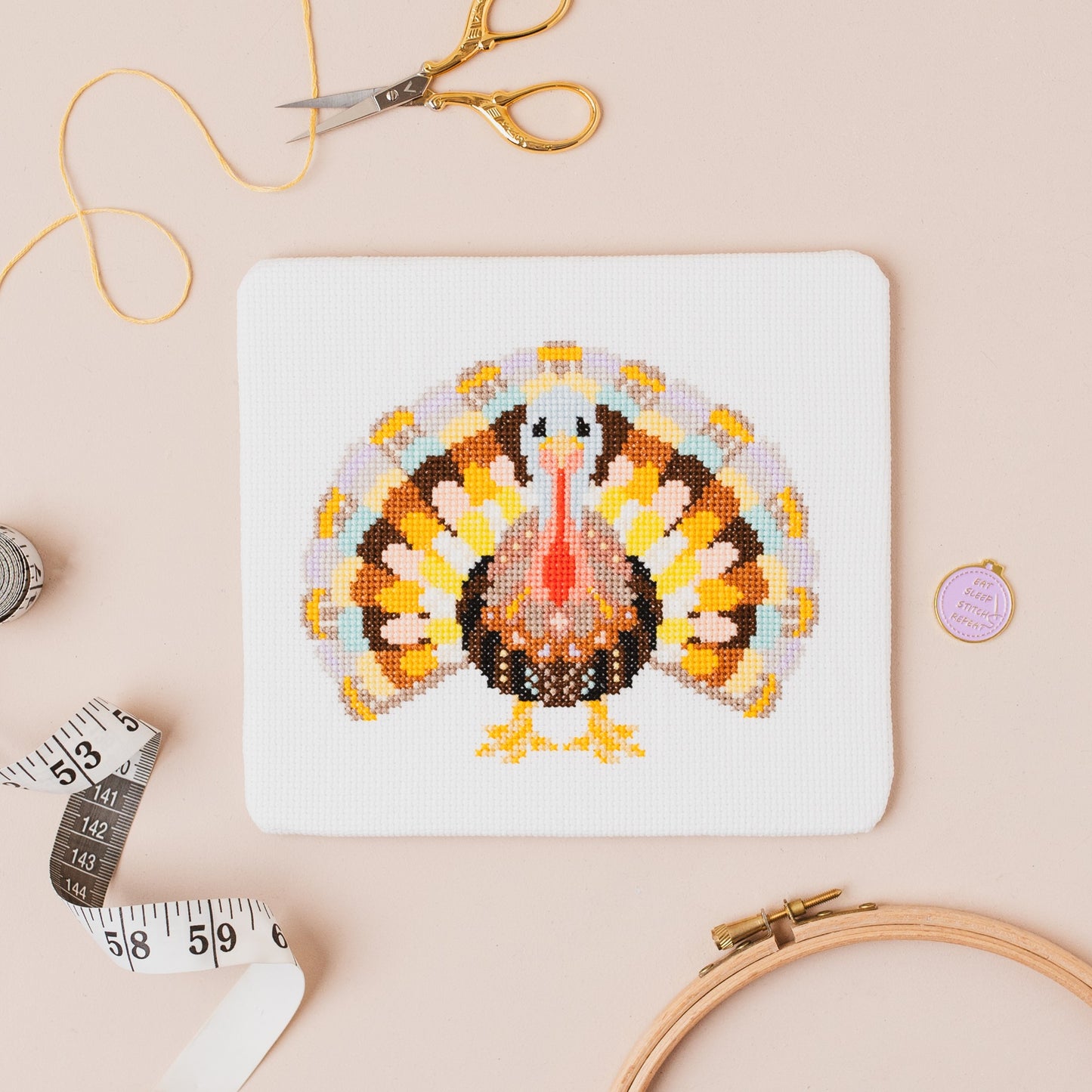Mandala Turkey Cross Stitch Pattern