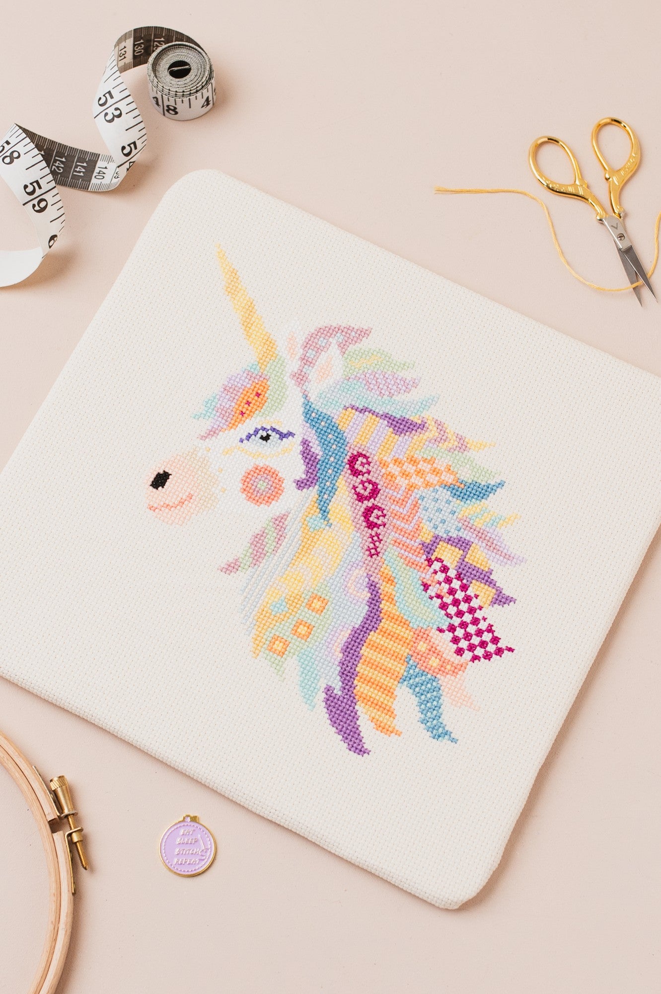 Mandala Unicorn Counted Cross Stitch Kit