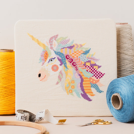 Mandala Unicorn Counted Cross Stitch Kit