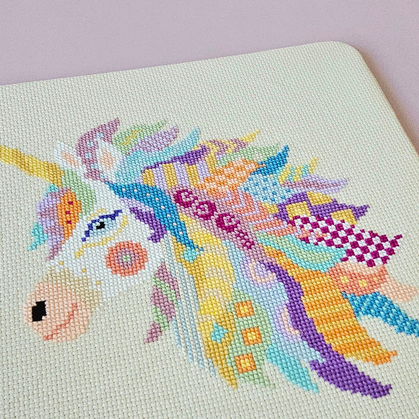 Mandala Unicorn Counted Cross Stitch Kit
