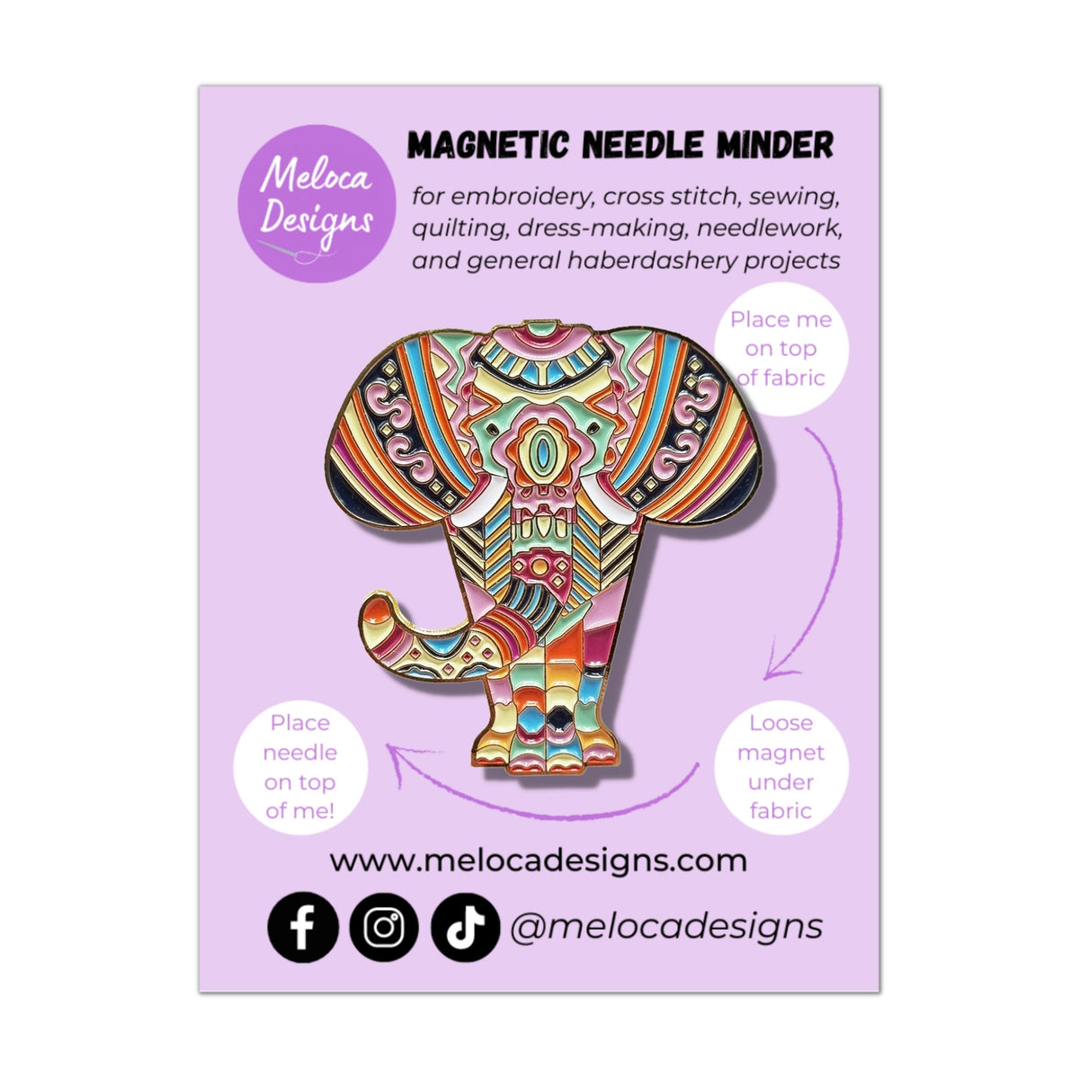 SECONDS Mandala Elephant Needle Minder