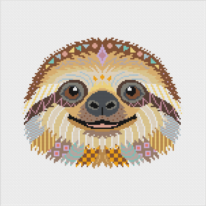 Mandala Sloth Cross Stitch Pattern
