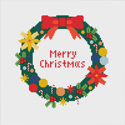 Christmas Wreath Cross Stitch Pattern