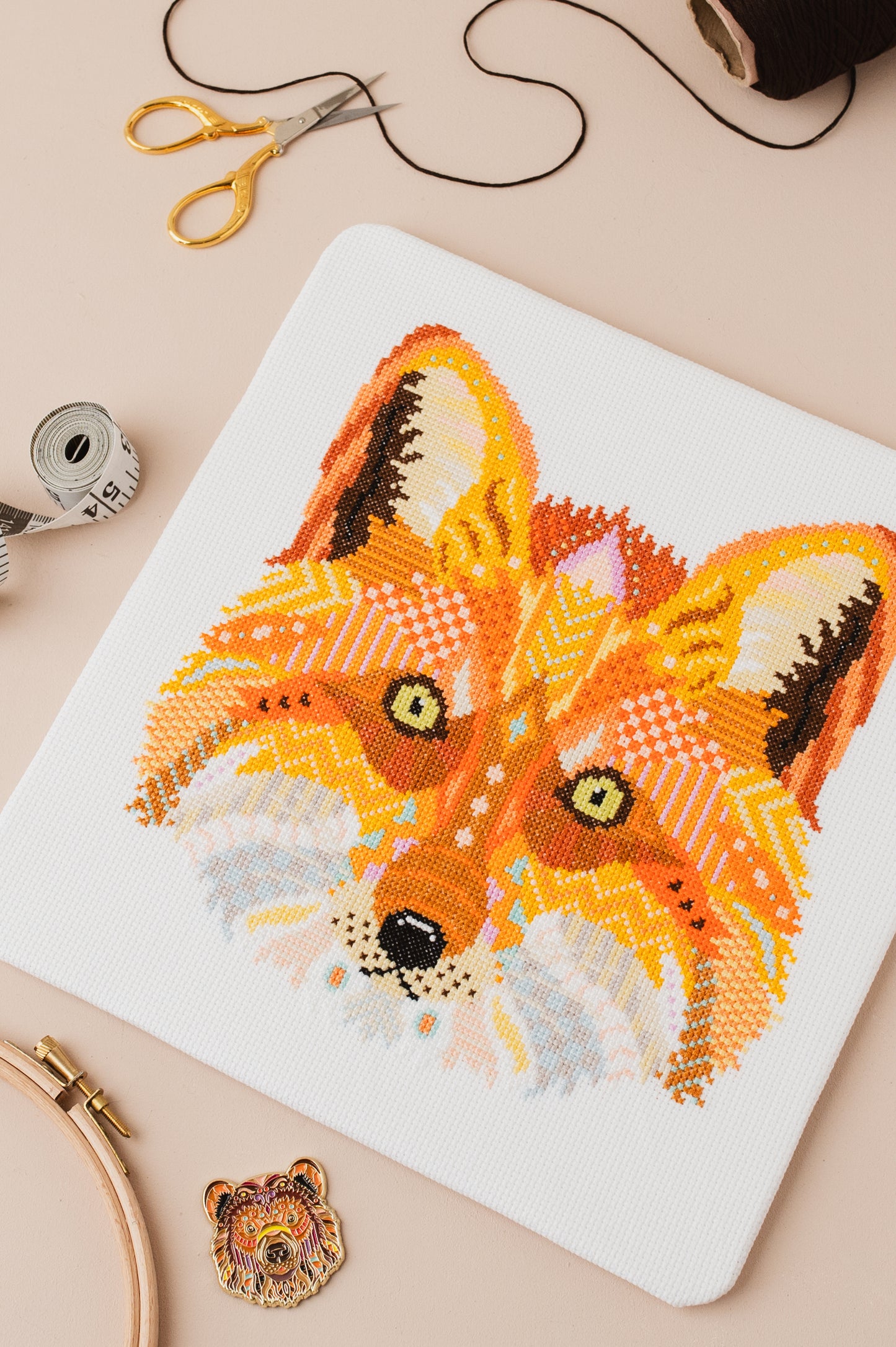 Mandala Fox Counted Cross Stitch Kit