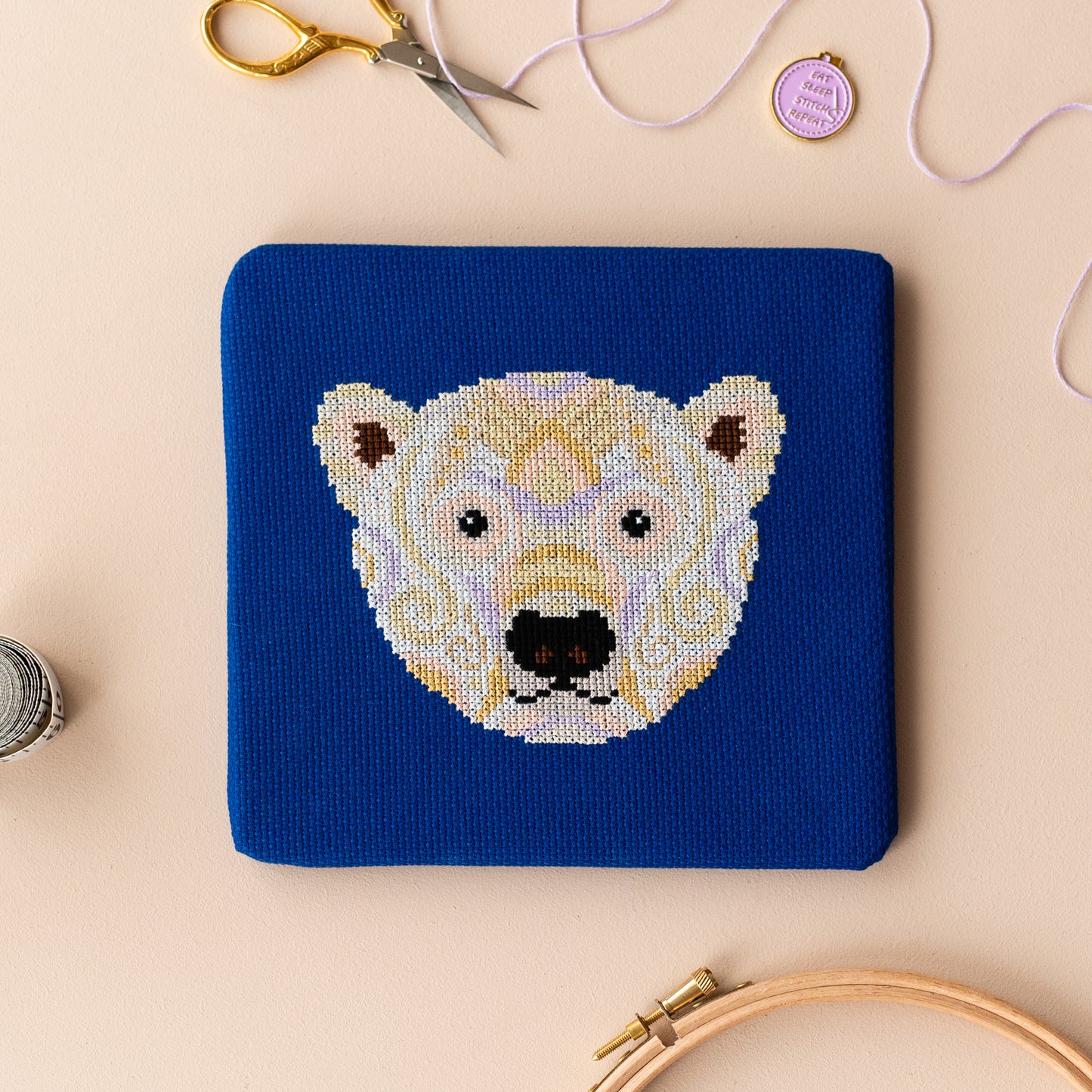 Mandala Polar Bear Cross Stitch Pattern