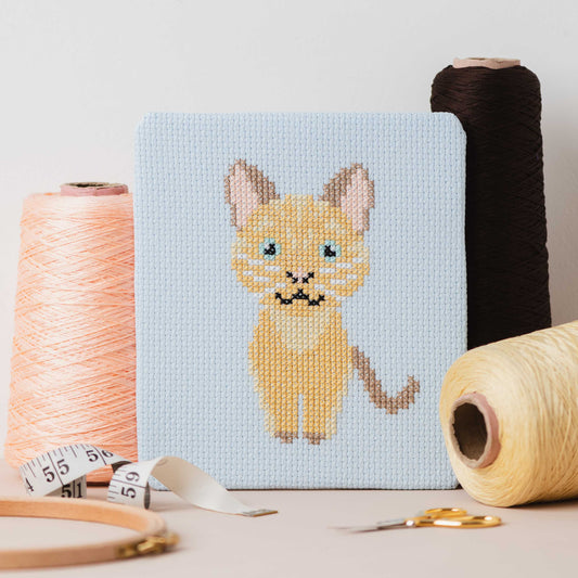 Cat Counted Cross Stitch Kit for Children