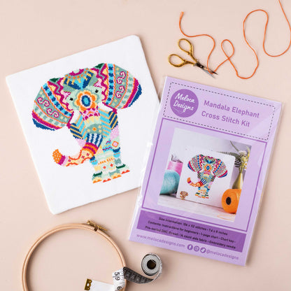 Meloca Designs counted cross stitch kit packaging