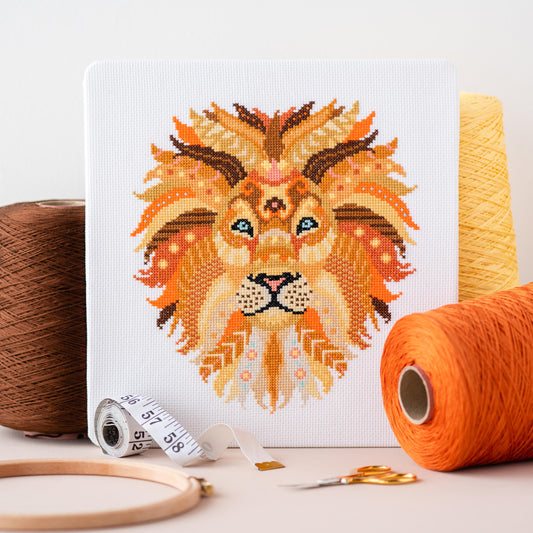 Mandala Lion Cross Stitch Pattern