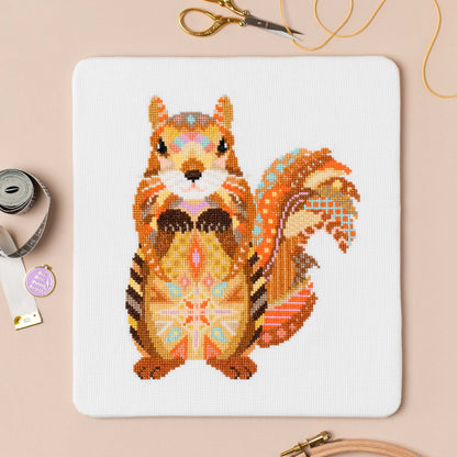 Mandala Squirrel Cross Stitch Pattern