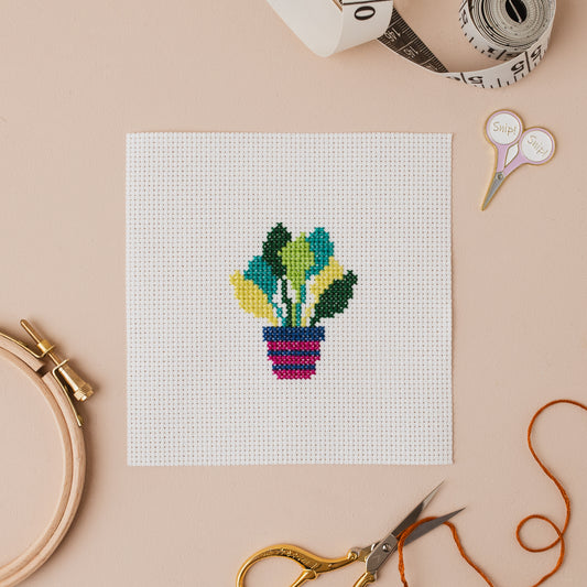 Potted Plant Mini Counted Cross Stitch Kit