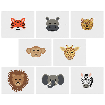 Safari Animals 8-in-1 Diamond Painting Kit