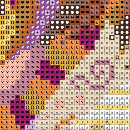 Mandala Hedgehog counted cross stitch chart detail