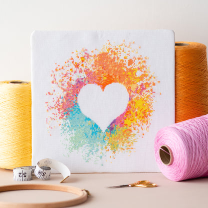 Watercolour Heart Cross Stitch Kit