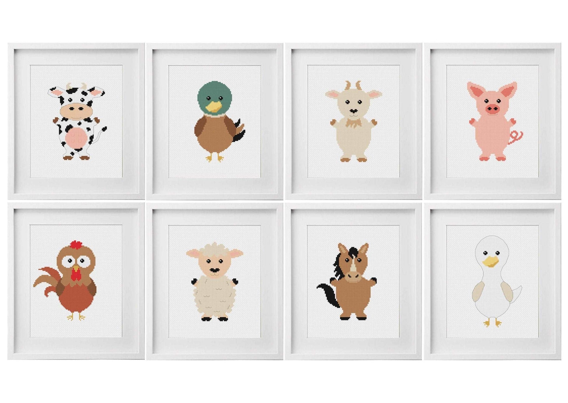 Farm Animals Cross Stitch Pattern