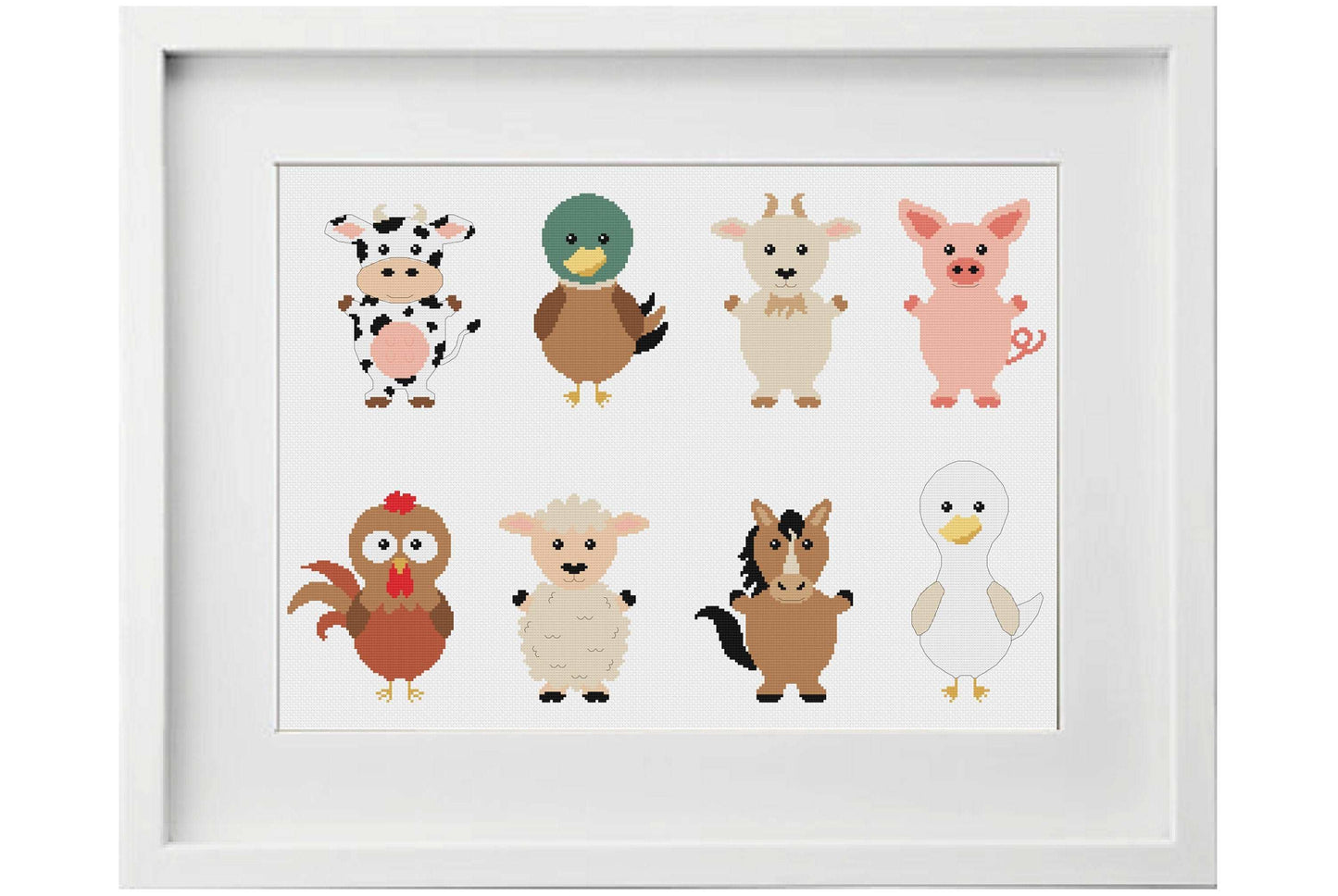 Farm Animals Cross Stitch Pattern