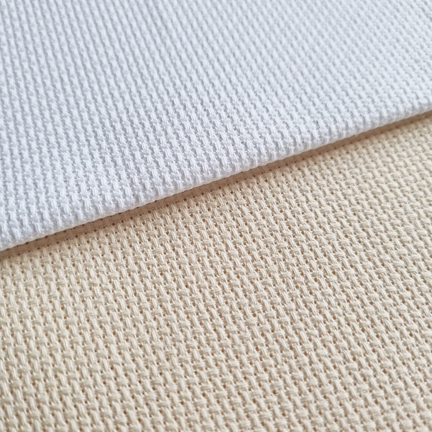 4 Pieces of 14 Count White or Cream Aida Fabric 20 x 21.5 Inches / 50cm x 55cm