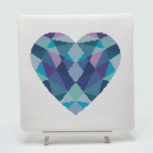 Geometric Heart Cross Stitch Pattern