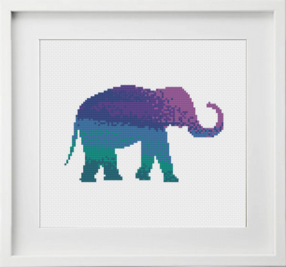 Watercolour Elephant Cross Stitch Pattern