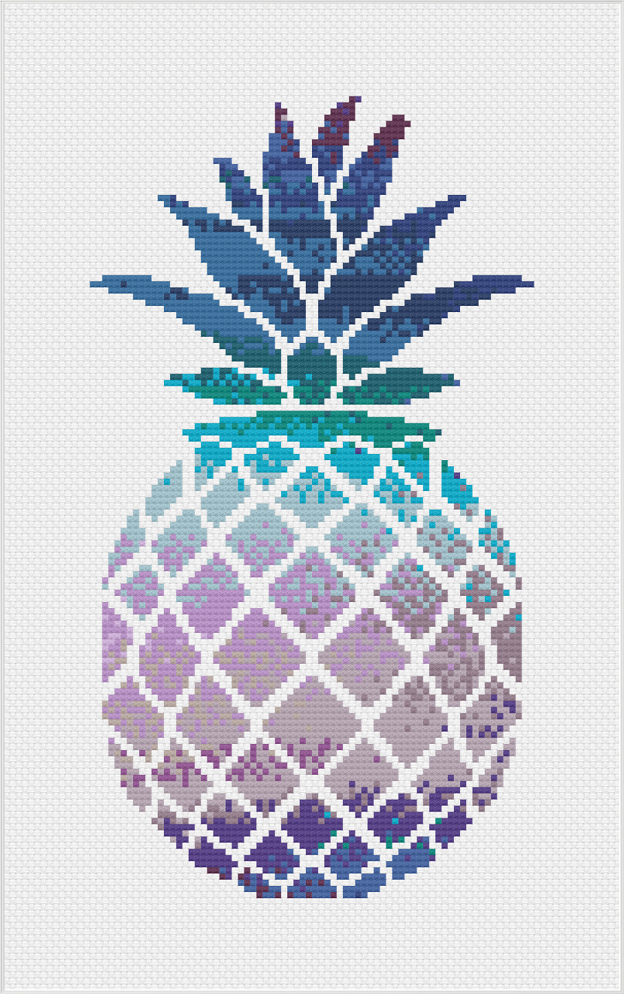Watercolour Pineapple Cross Stitch Pattern