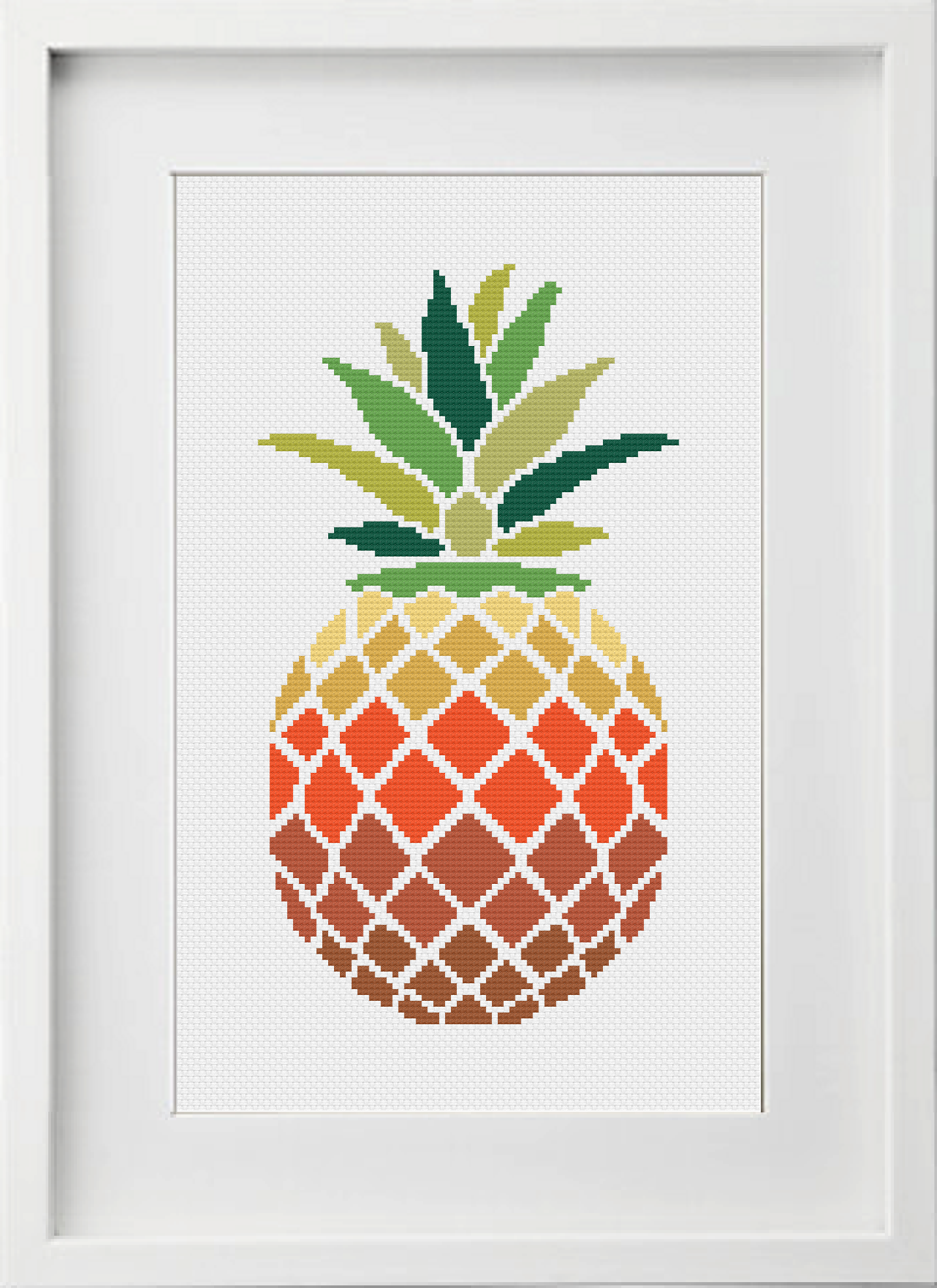 Geometric Pineapple Cross Stitch Pattern