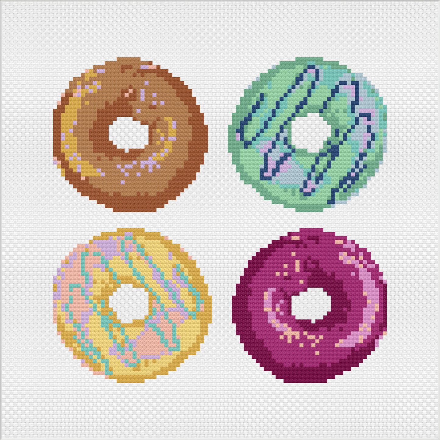 Doughnut Sampler Cross Stitch Pattern